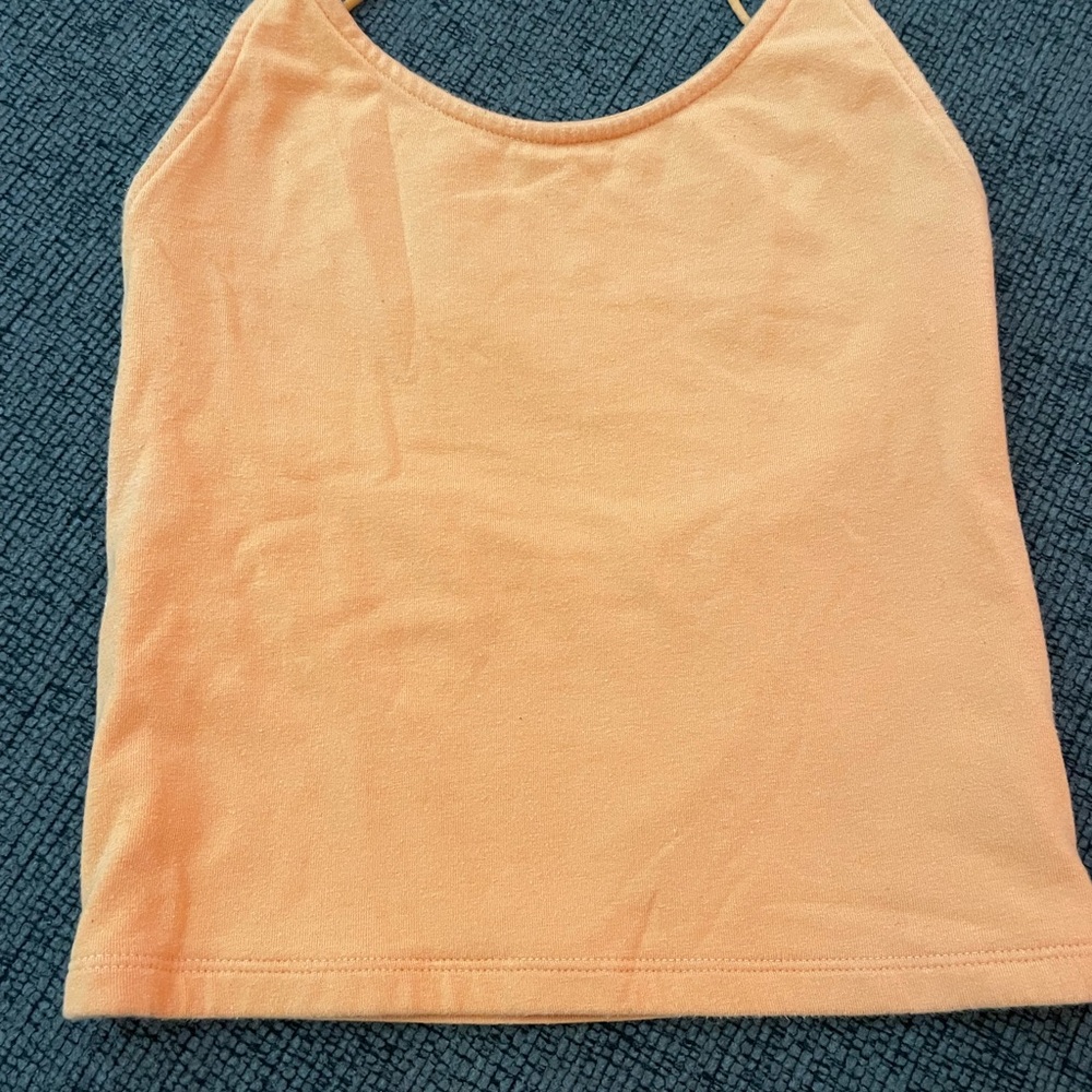 American Eagle Outfitters Orange Fitted Sleeveless Tank Top